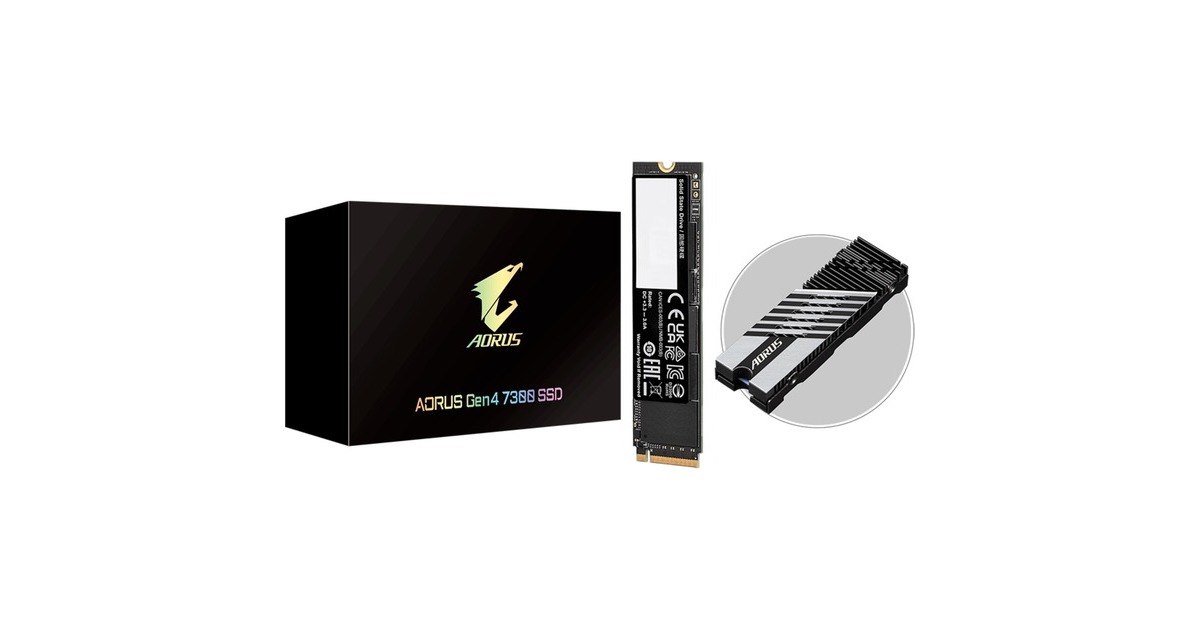 GIGABYTE AORUS Gen4 7300 1 TB, SSD(schwarz, PCIe 4.0 x4, NVMe 1.4, M.2 2280)