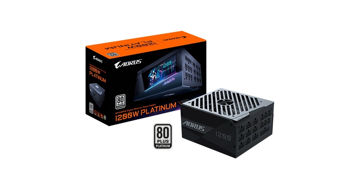 GIGABYTE AORUS P1200W 80+ PLATINUM Modular, PC-Netzteil(schwarz, 1200 Watt)