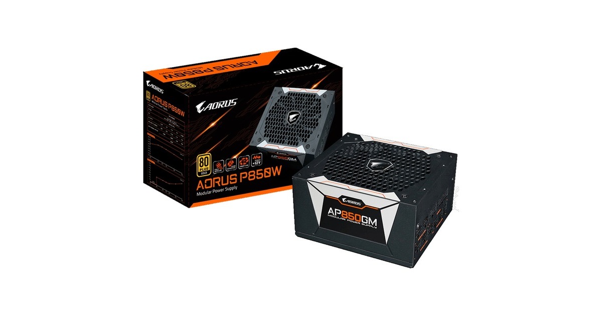 GIGABYTE AORUS P850W 80+ GOLD Modular, PC-Netzteil(schwarz, 850 Watt)