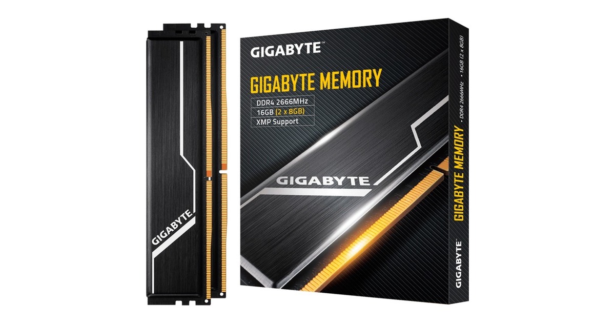 GIGABYTE DIMM 16 GB DDR4-2666 (2x 8 GB) Dual-Kit, Arbeitsspeicher(schwarz, GP-GR26C16S8K2HU416, INTEL XMP)