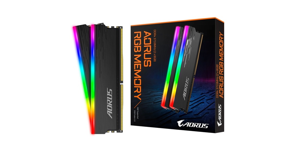 GIGABYTE DIMM 16 GB DDR4-3333 (2x 8 GB) Dual-Kit, Arbeitsspeicher(schwarz, GP-ARS16G33, AORUS RGB, INTEL XMP)