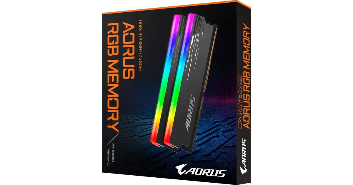 GIGABYTE DIMM 16 GB DDR4-3333 (2x 8 GB) Dual-Kit, Arbeitsspeicher(schwarz, GP-ARS16G33, AORUS RGB, INTEL XMP)