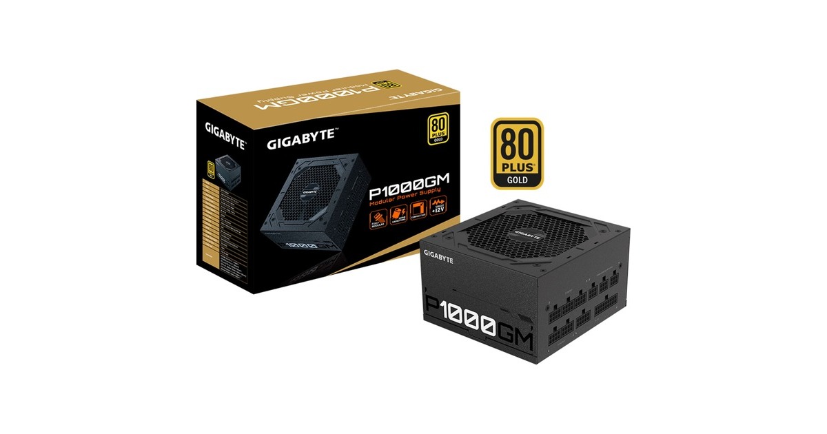 GIGABYTE GP-P1000GM 1000W, PC-Netzteil(schwarz, 6x PCIe, Kabel-Management, 1000 Watt, Outlet)