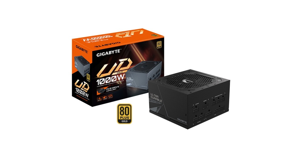 GIGABYTE GP-UD1000GM PG5 1000W, PC-Netzteil(schwarz, 5x PCIe, Kabel-Management, 1000 Watt)