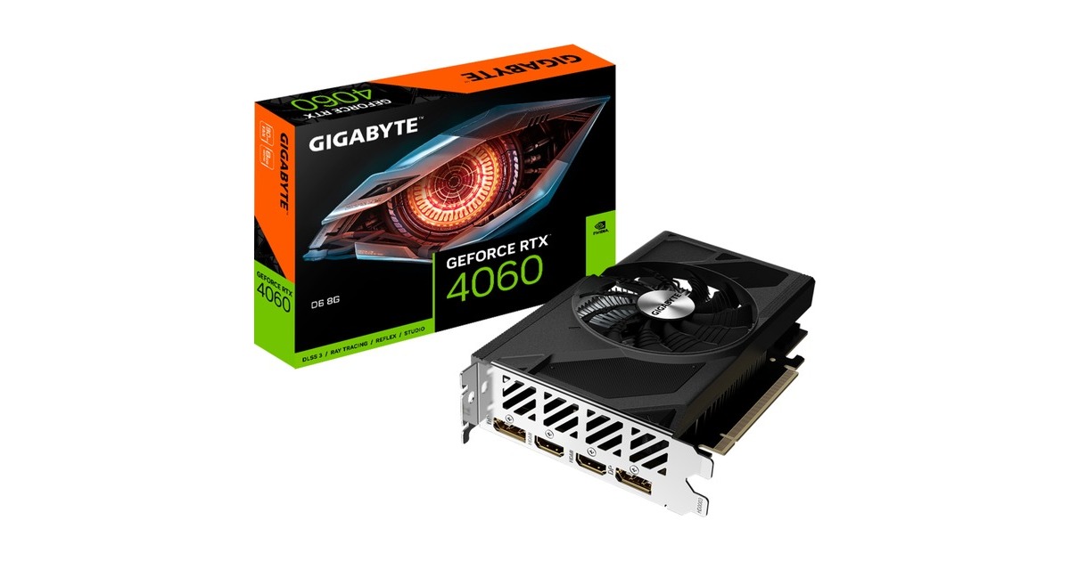 GIGABYTE GeForce 4060 D6 8G, Grafikkarte(weiß, DLSS 3, 2x DisplayPort, 2x HDMI 2.1)