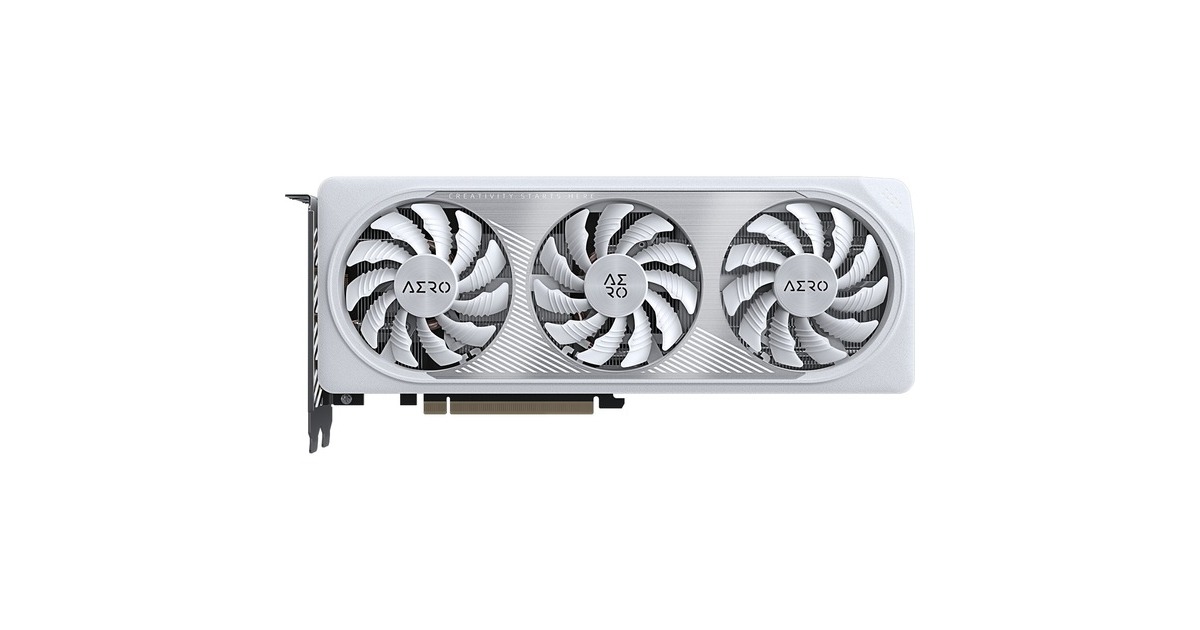 GIGABYTE GeForce RTX 4060 AERO OC, Grafikkarte(weiß, DLSS 3, 2x DisplayPort, 2x HDMI 2.1)