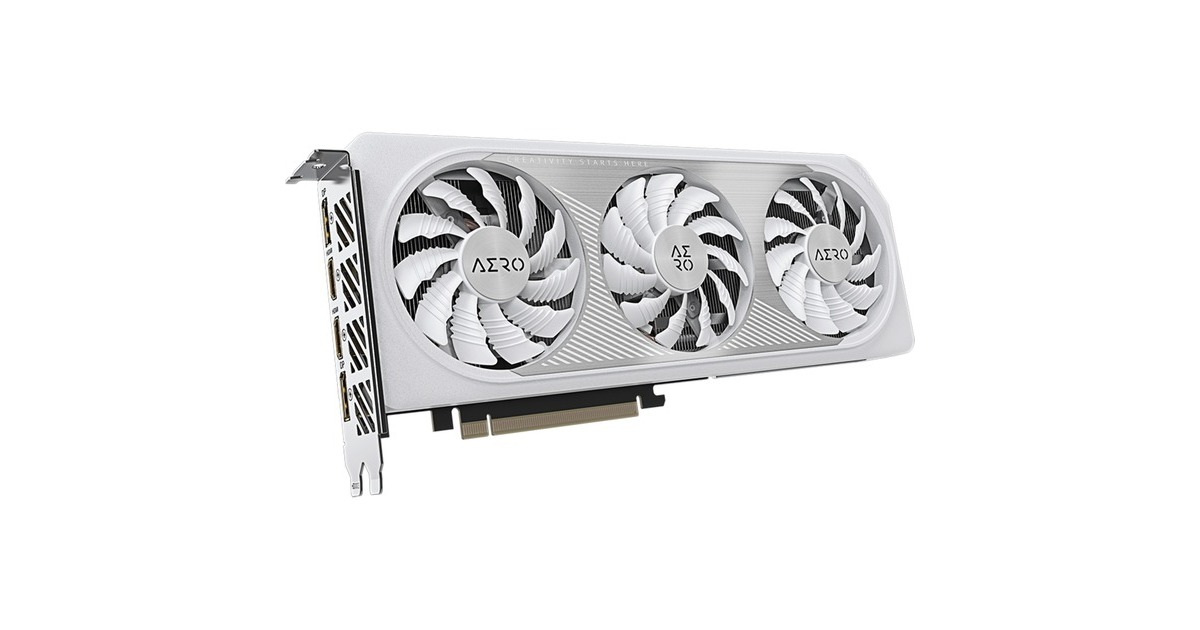 GIGABYTE GeForce RTX 4060 AERO OC, Grafikkarte(weiß, DLSS 3, 2x DisplayPort, 2x HDMI 2.1)