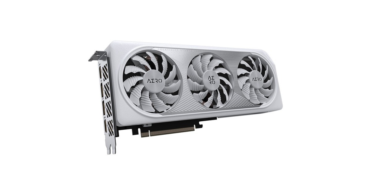 GIGABYTE GeForce RTX 4060 Ti AERO OC 16G, Grafikkarte(weiß/silber, DLSS 3, 2x DisplayPort, 2x HDMI)