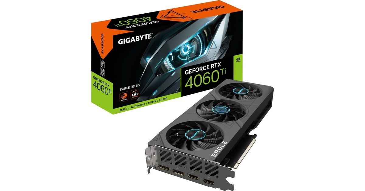 GIGABYTE GeForce RTX 4060 Ti EAGLE OC 8G, Grafikkarte(DLSS 3, 2x DisplayPort, 2x HDMI 2.1)