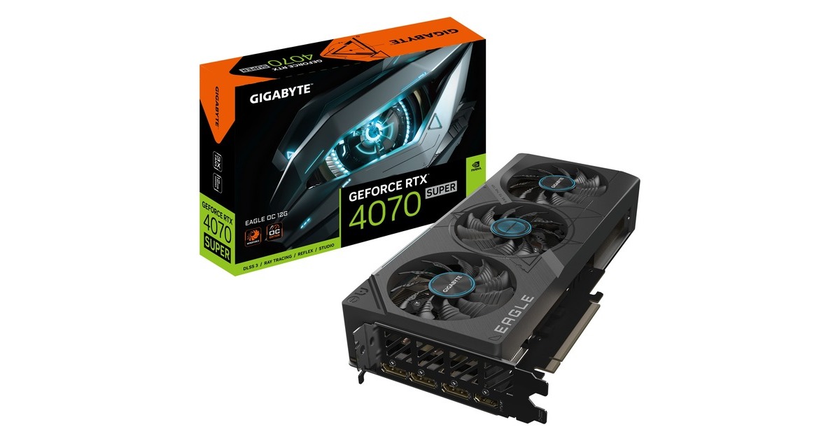 GIGABYTE GeForce RTX 4070 SUPER EAGLE OC 12G, Grafikkarte(DLSS 3, 3x DisplayPort, 1x HDMI 2.1)