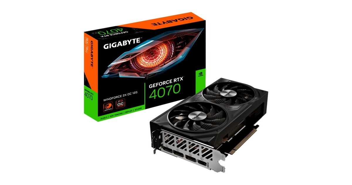 GIGABYTE GeForce RTX 4070 WINDFORCE 2X OC 12G, Grafikkarte(DLSS 3, 3x DisplayPort, 1x HDMI 2.1)