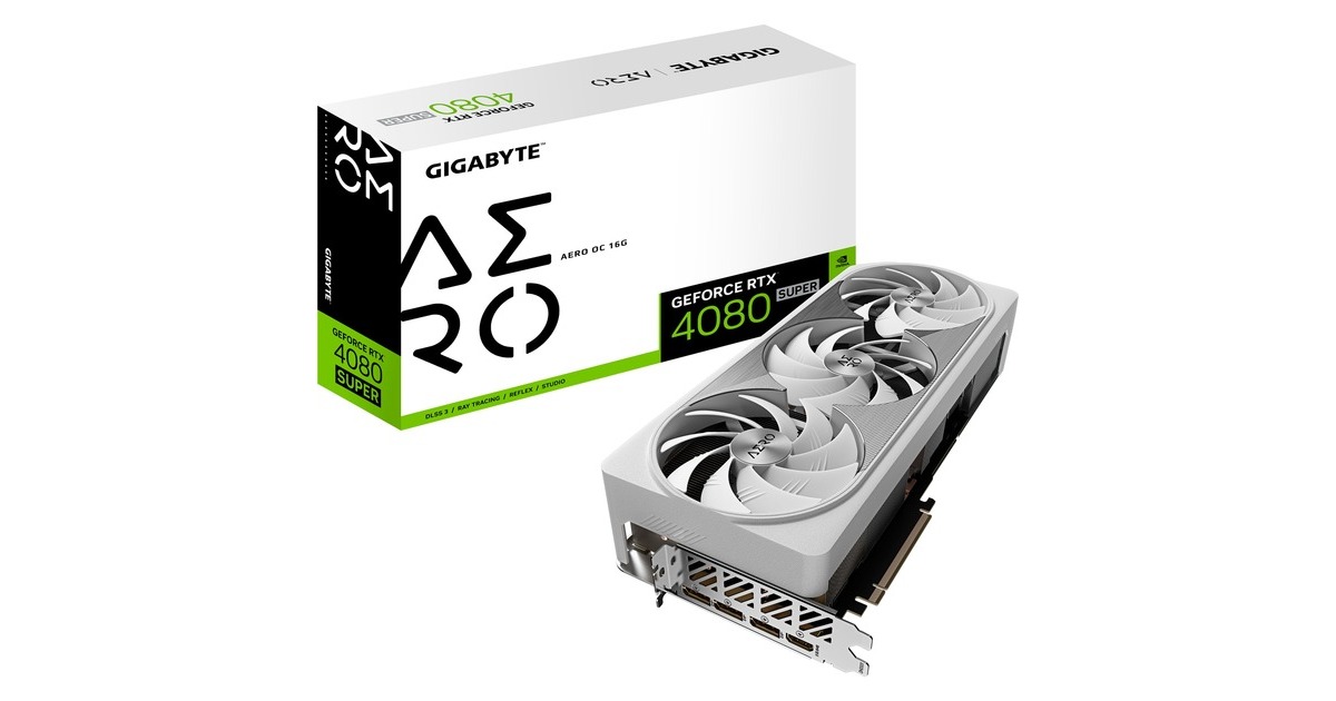 GIGABYTE GeForce RTX 4080 SUPER AERO OC 16G, Grafikkarte(weiß, DLSS 3, 3x DisplayPort, 1x HDMI 2.1)