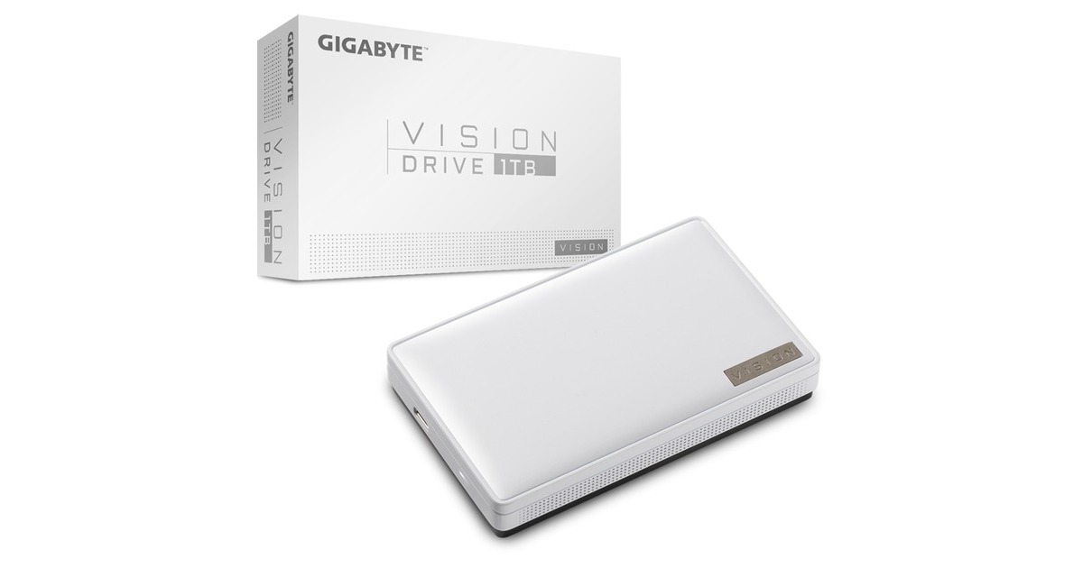 GIGABYTE Vision Drive 1 TB, Externe SSD(weiß, USB3.2 Gen2x2)