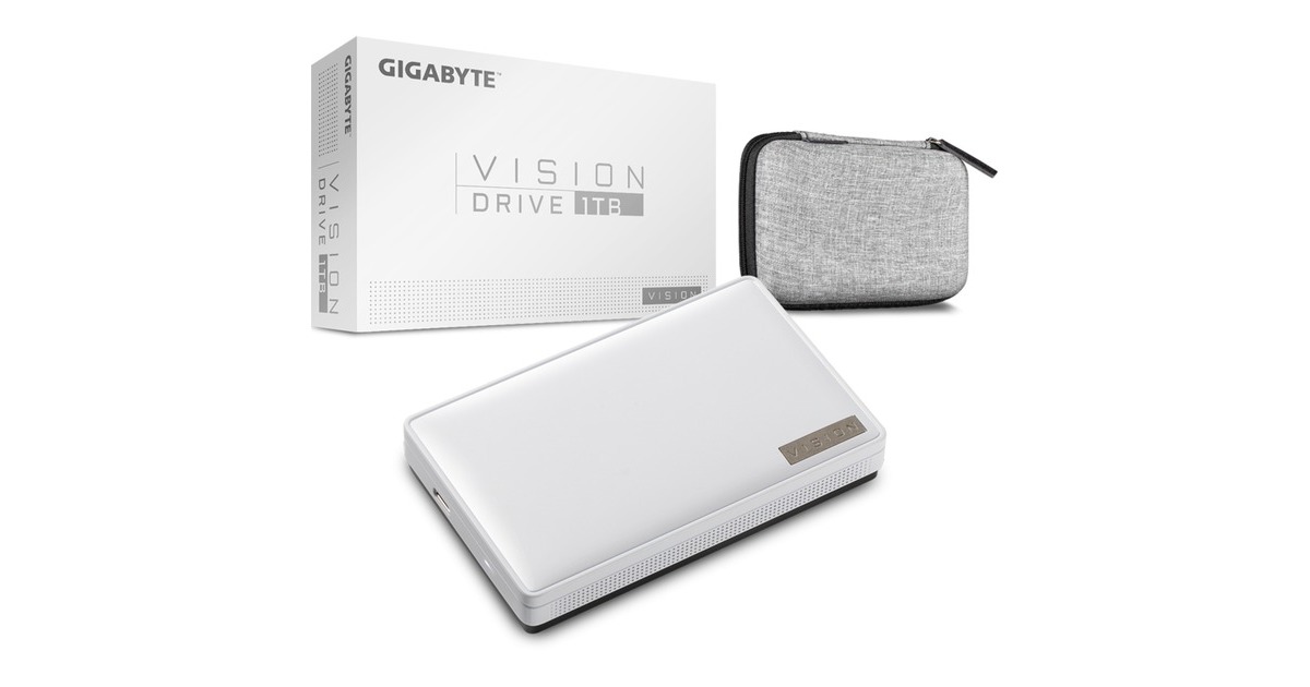 GIGABYTE Vision Drive 1 TB, Externe SSD(weiß, USB3.2 Gen2x2)