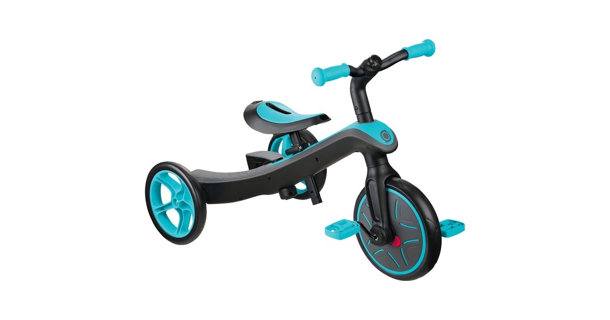GLOBBER Dreirad Explorer 2 in 1, Kinderfahrzeug(türkis/grau)