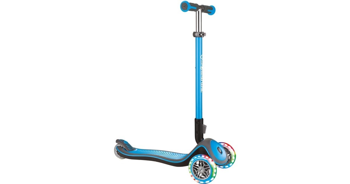 GLOBBER Elite Deluxe mit Leuchtrollen, Scooter(hellblau)