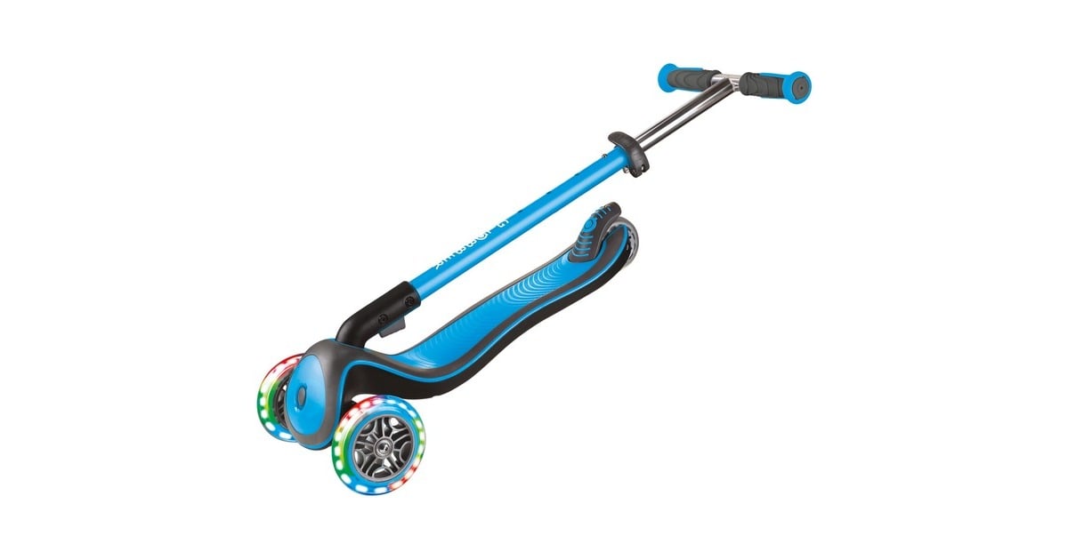 GLOBBER Elite Deluxe mit Leuchtrollen, Scooter(hellblau)
