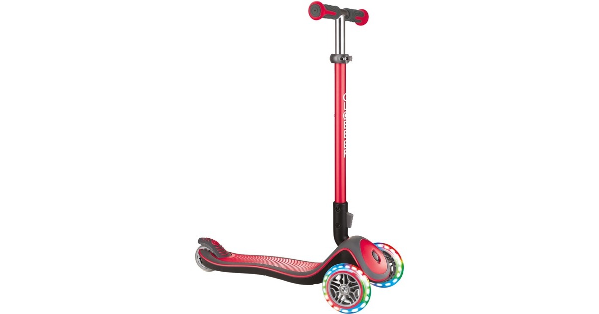 GLOBBER Elite Deluxe mit Leuchtrollen, Scooter(rot, Outlet)