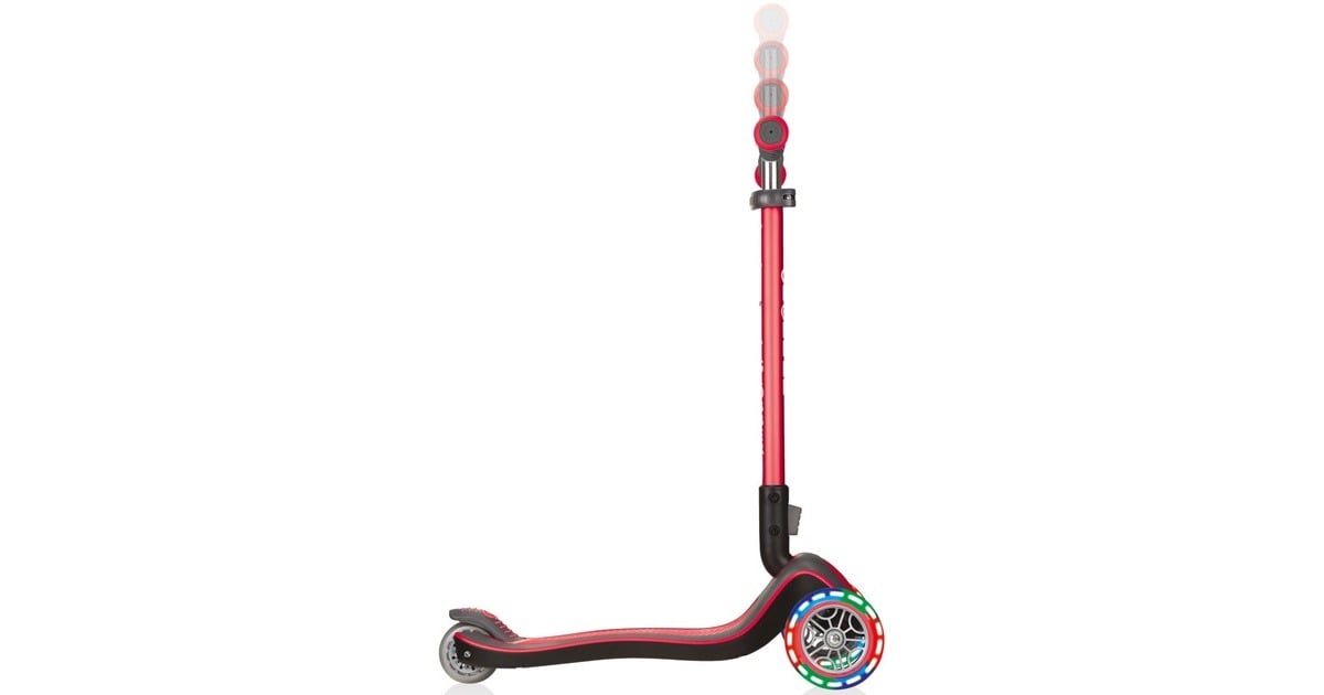 GLOBBER Elite Deluxe mit Leuchtrollen, Scooter(rot)
