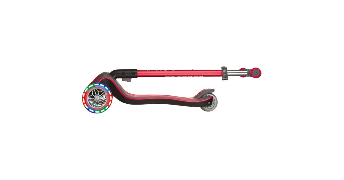 GLOBBER Elite Deluxe mit Leuchtrollen, Scooter(rot)