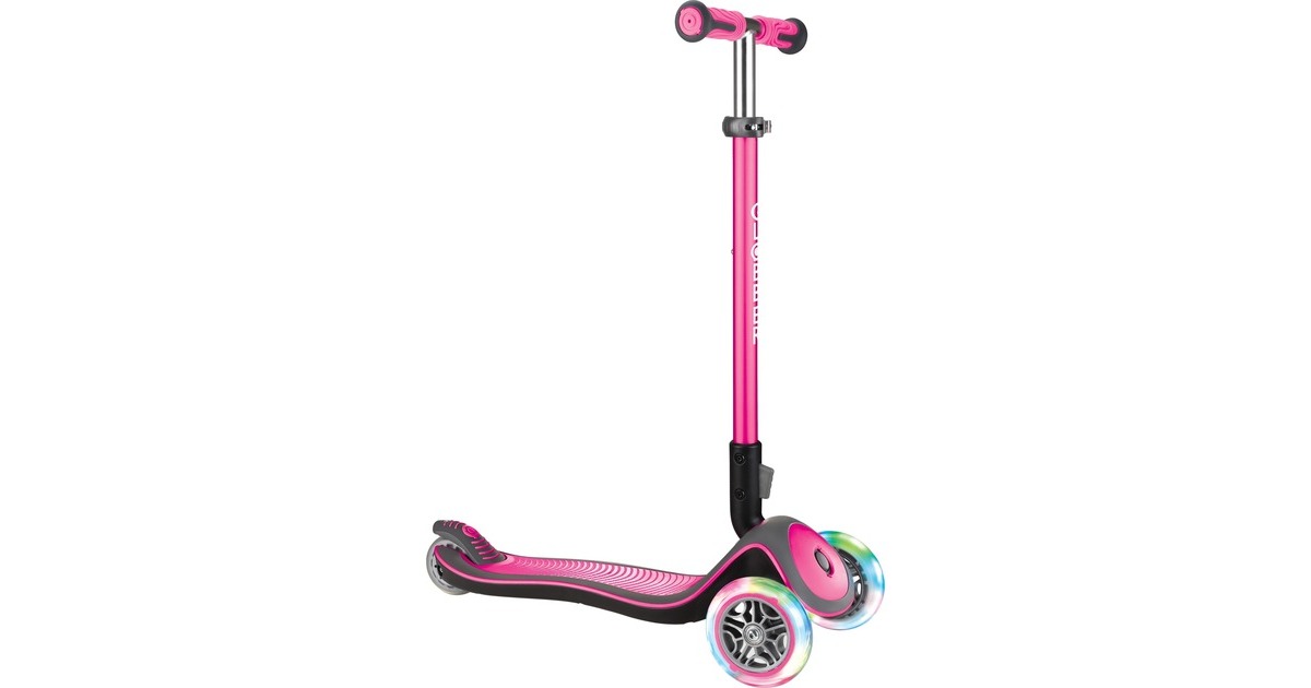 GLOBBER Elite Deluxe mit Leuchtrollen, Scooter(pink/schwarz)