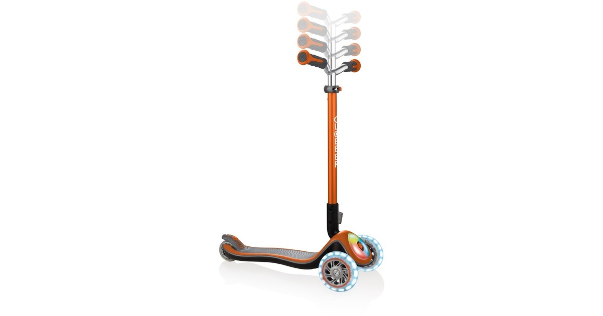 GLOBBER Elite Prime mit Leuchtrollen und Flashlight, Scooter(kupfer/schwarz)