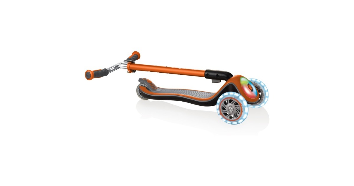 GLOBBER Elite Prime mit Leuchtrollen und Flashlight, Scooter(kupfer/schwarz)
