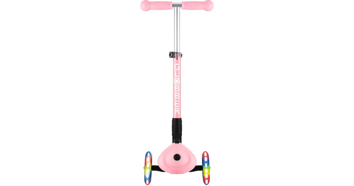 GLOBBER Junior Foldable Fantasy Lights, Scooter(rosa, pastellrosa-Flowers)