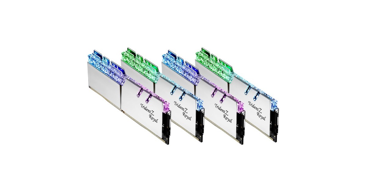 G.Skill DIMM 128 GB DDR4-4000 (4x 32 GB) Quad-Kit, Arbeitsspeicher(aluminium, F4-4000C18Q-128GTRS, Trident Z Royal, INTEL XMP)