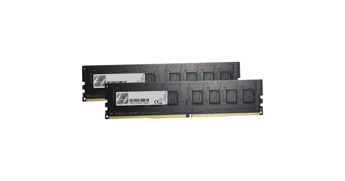 G.Skill DIMM 16 GB DDR4-2400 (2x 8 GB) Dual-Kit, Arbeitsspeicher(F4-2400C15D-16GNS, Value, INTEL XMP)