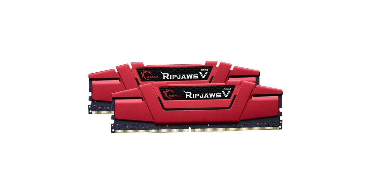 G.Skill DIMM 16 GB DDR4-2666 (2x 8 GB) Dual-Kit, Arbeitsspeicher(rot, F4-2666C15D-16GVR, Ripjaws V, INTEL XMP)