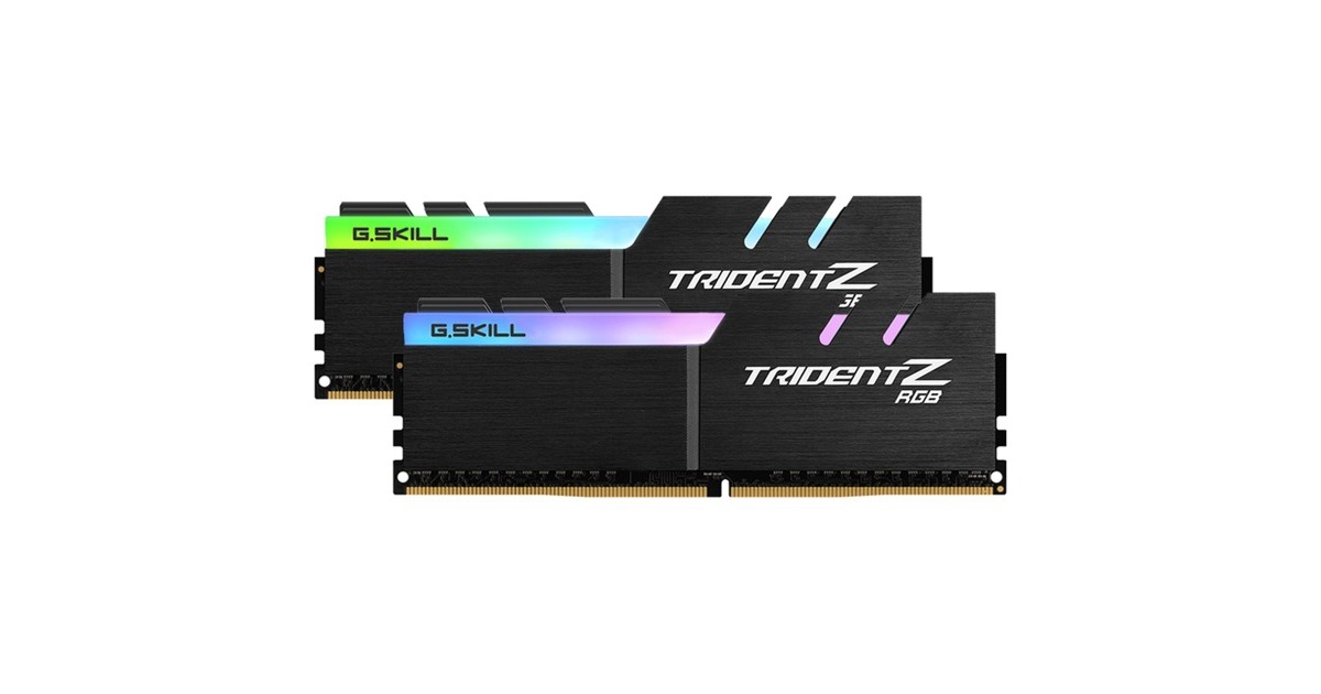 G.Skill DIMM 16 GB DDR4-3200 (2x 8 GB) Dual-Kit, Arbeitsspeicher(schwarz, F4-3200C16D-16GTZR, Trident Z RGB, INTEL XMP)