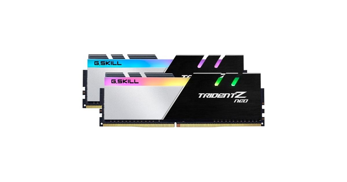 G.Skill DIMM 16 GB DDR4-3200 (2x 8 GB) Dual-Kit, Arbeitsspeicher(schwarz/weiß, F4-3200C14D-16GTZN, Trident Z Neo, INTEL XMP)