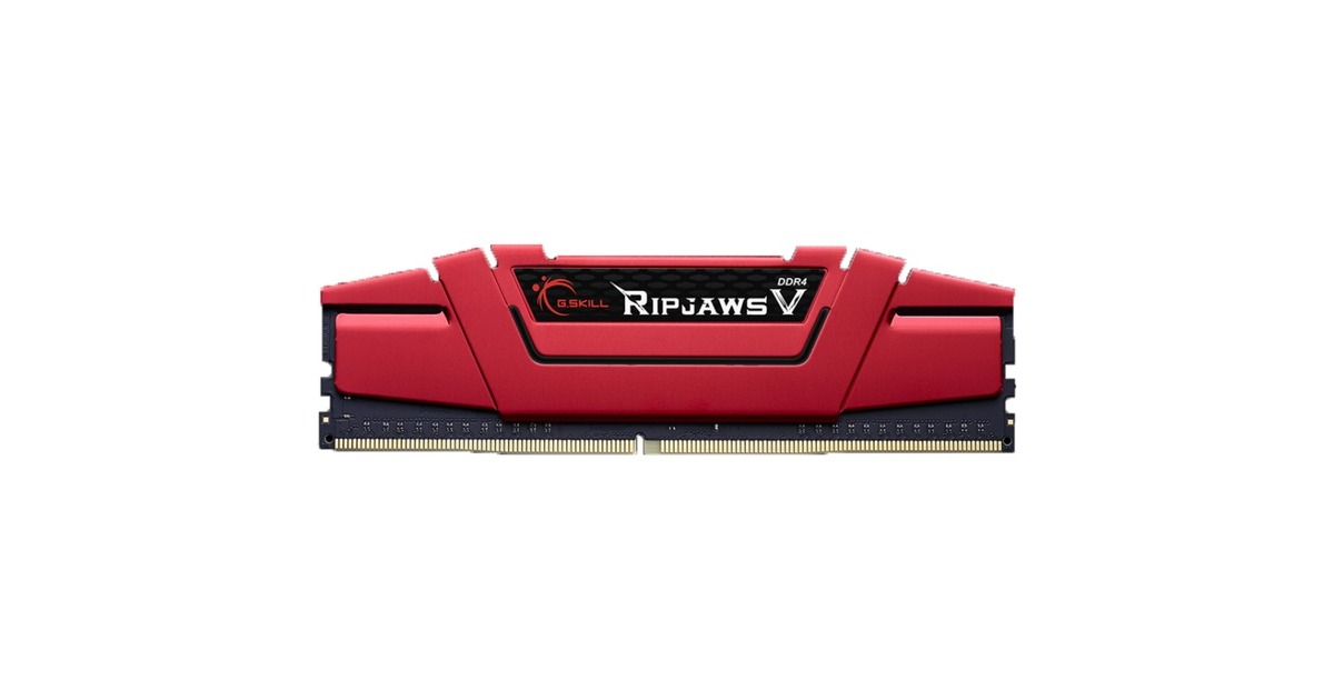G.Skill DIMM 16 GB DDR4-3200 (2x 8 GB) Dual-Kit, Arbeitsspeicher(rot, F4-3200C14D-16GVR, Ripjaws V, INTEL XMP)