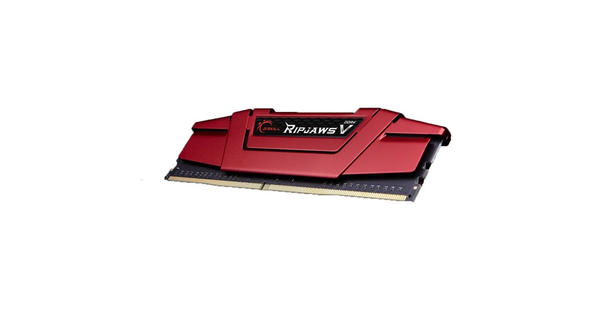 G.Skill DIMM 16 GB DDR4-3200 (2x 8 GB) Dual-Kit, Arbeitsspeicher(rot, F4-3200C14D-16GVR, Ripjaws V, INTEL XMP)