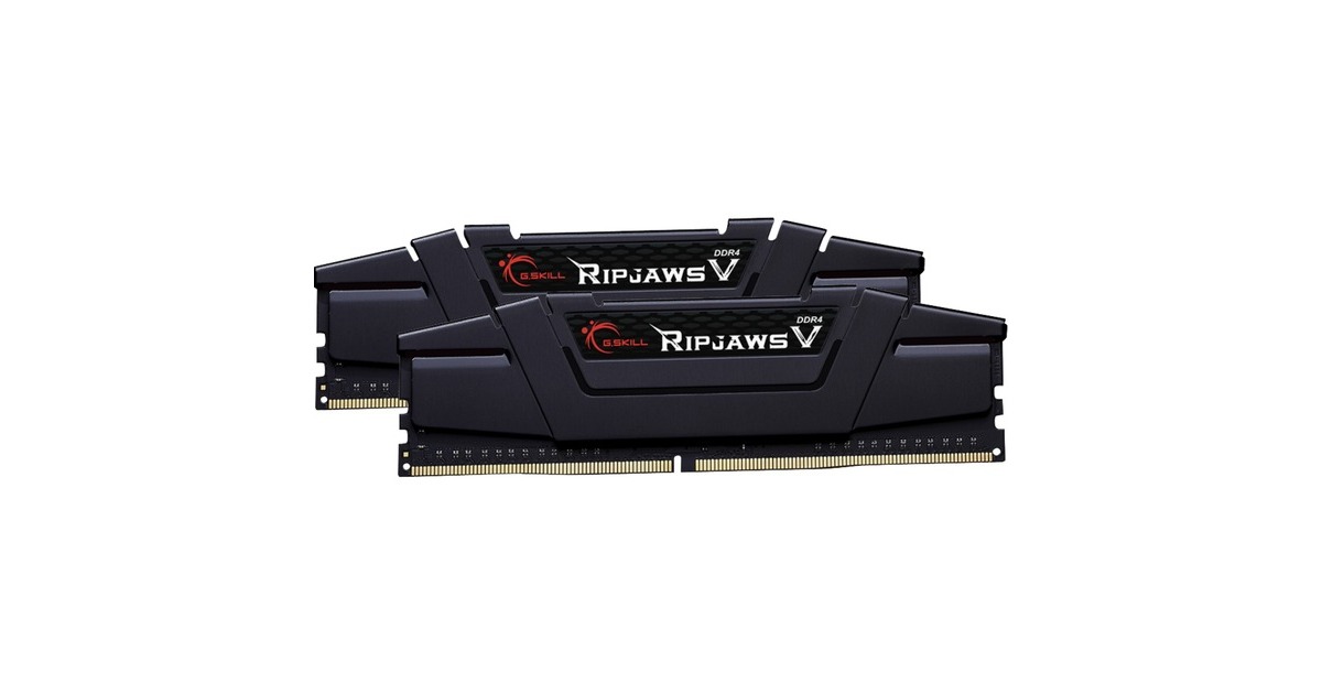 G.Skill DIMM 16 GB DDR4-3200 (2x 8 GB) Dual-Kit, Arbeitsspeicher(schwarz, F4-3200C14D-16GVK, Ripjaws V, INTEL XMP)