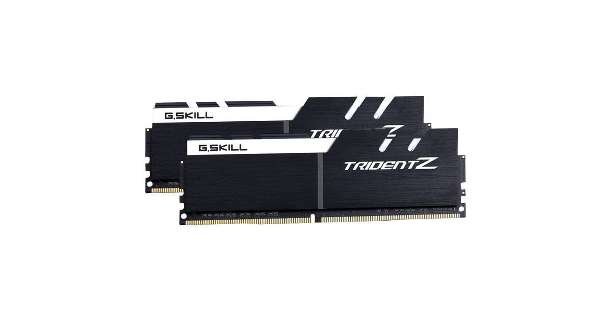 G.Skill DIMM 16 GB DDR4-3200 (2x 8 GB) Dual-Kit, Arbeitsspeicher(schwarz/weiß, F4-3200C14D-16GTZKW, Trident Z, INTEL XMP)