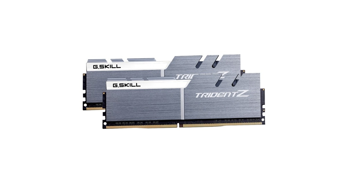 G.Skill DIMM 16 GB DDR4-3200 (2x 8 GB) Dual-Kit, Arbeitsspeicher(silber/weiß, F4-3200C14D-16GTZSW, Trident Z, INTEL XMP)
