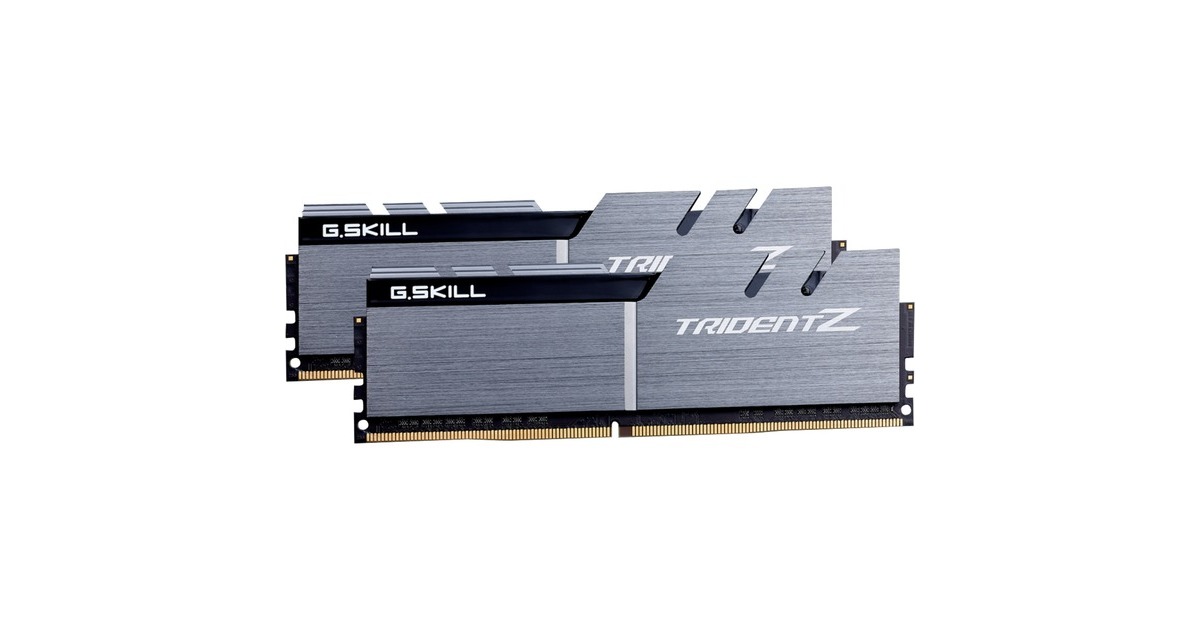 G.Skill DIMM 16 GB DDR4-3200 (2x 8 GB) Dual-Kit, Arbeitsspeicher(silber/schwarz, F4-3200C14D-16GTZSK, Trident Z, INTEL XMP)