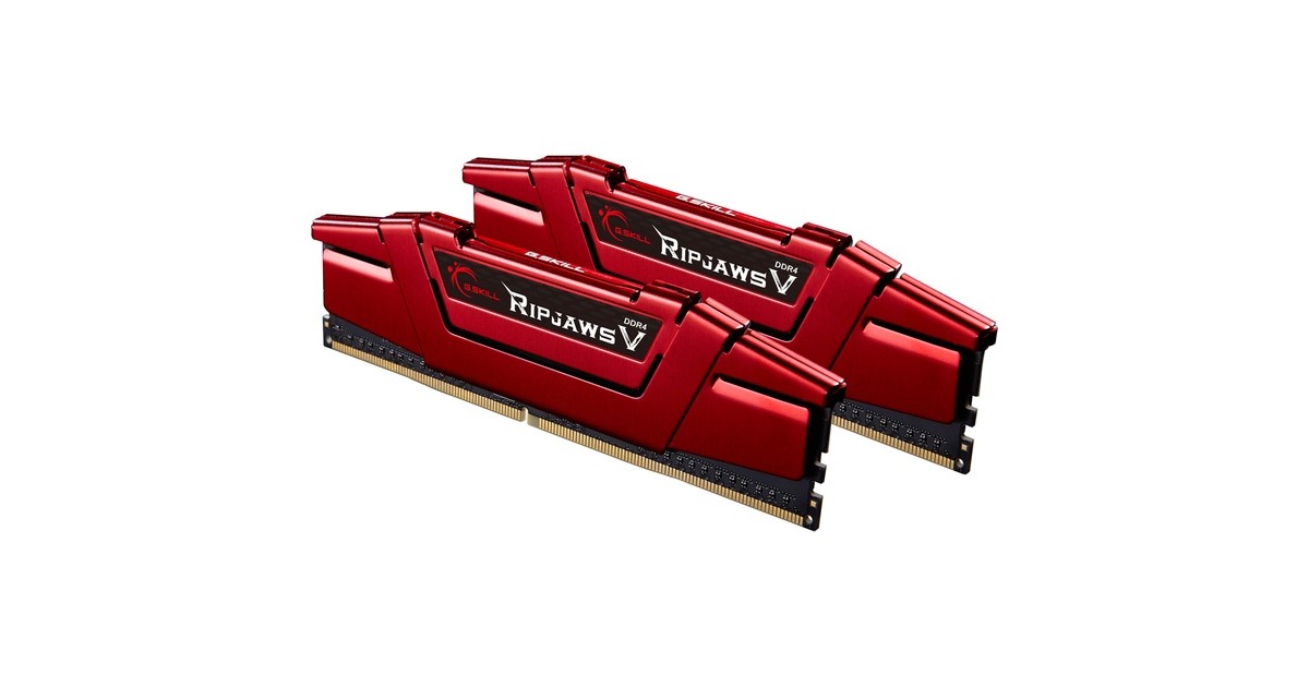 G.Skill DIMM 16 GB DDR4-3600 (2x 8 GB) Dual-Kit, Arbeitsspeicher(rot, F4-3600C19D-16GVRB, Ripjaws V, INTEL XMP)