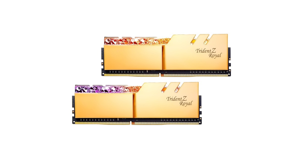 G.Skill DIMM 16 GB DDR4-3600 (2x 8 GB) Dual-Kit, Arbeitsspeicher(gold, F4-3600C18D-16GTRG, Trident Z Royal, INTEL XMP)