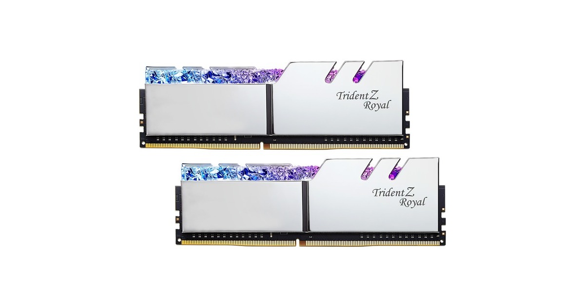 G.Skill DIMM 16 GB DDR4-3600 (2x 8 GB) Dual-Kit, Arbeitsspeicher(silber, F4-3600C14D-16GTRSB, Trident Z Royal, INTEL XMP)