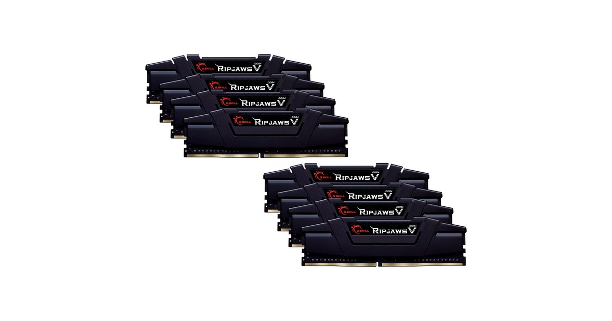 G.Skill DIMM 256 GB DDR4-3200 (8x 32 GB) Octo-Kit, Arbeitsspeicher(schwarz, F4-3200C16Q2-256GVK, Ripjaws V, INTEL XMP)