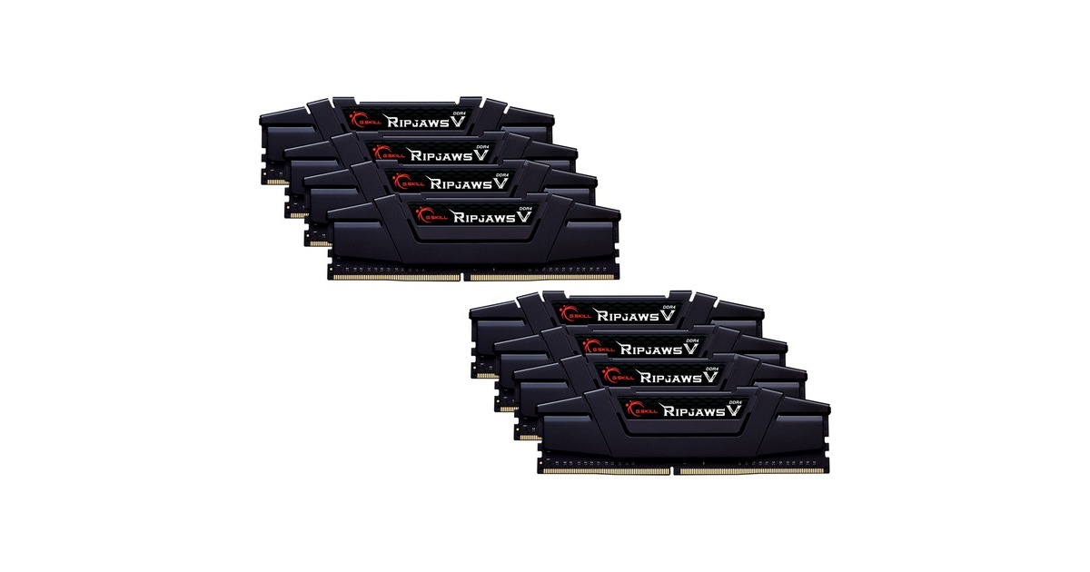 G.Skill DIMM 256 GB DDR4-3600 (8x 32 GB) Octo-Kit, Arbeitsspeicher(F4-3600C18Q2-256GVK, Ripjaws V, INTEL XMP)