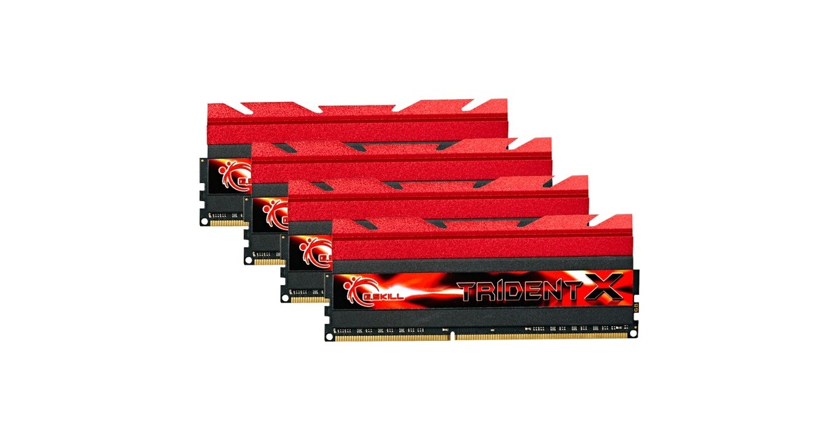 G.Skill DIMM 32 GB DDR3-2400 (4x 8 GB) Quad-Kit, Arbeitsspeicher(F3-2400C10Q-32GTX, TridentX, INTEL XMP, Retail)