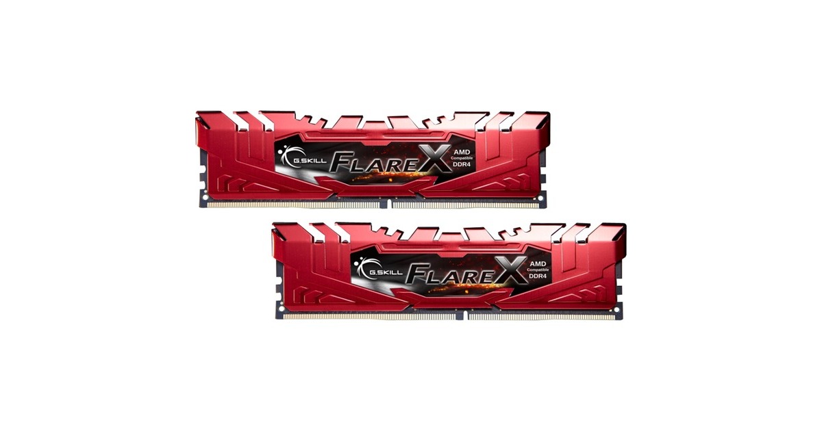 G.Skill DIMM 32 GB DDR4-2400 (2x 16 GB) Dual-Kit, Arbeitsspeicher(rot, F4-2400C15D-32GFXR, Flare X, INTEL XMP)