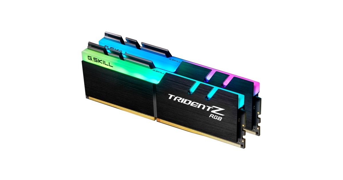 G.Skill DIMM 32 GB DDR4-3600 (2x 16 GB) Dual-Kit, Arbeitsspeicher(schwarz, F4-3600C14D-32GTZR, Trident Z RGB, INTEL XMP)