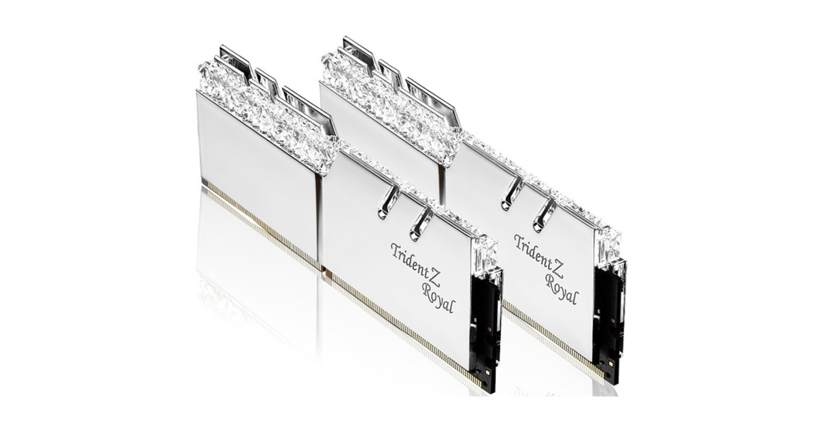 G.Skill DIMM 32 GB DDR4-3600 (2x 16 GB) Dual-Kit, Arbeitsspeicher(silber, F4-3600C14D-32GTRS, Trident Z Royal, INTEL XMP)