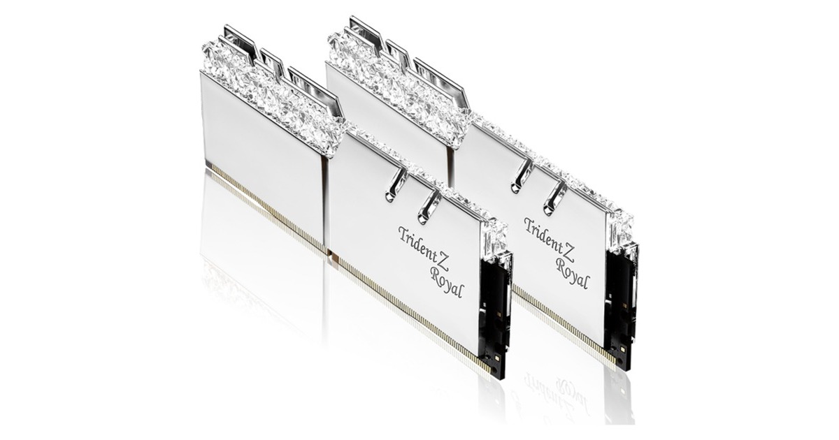 G.Skill DIMM 32 GB DDR4-3600 (2x 16 GB) Dual-Kit, Arbeitsspeicher(silber, F4-3600C14D-32GTRSA, Trident Z Royal, INTEL XMP)