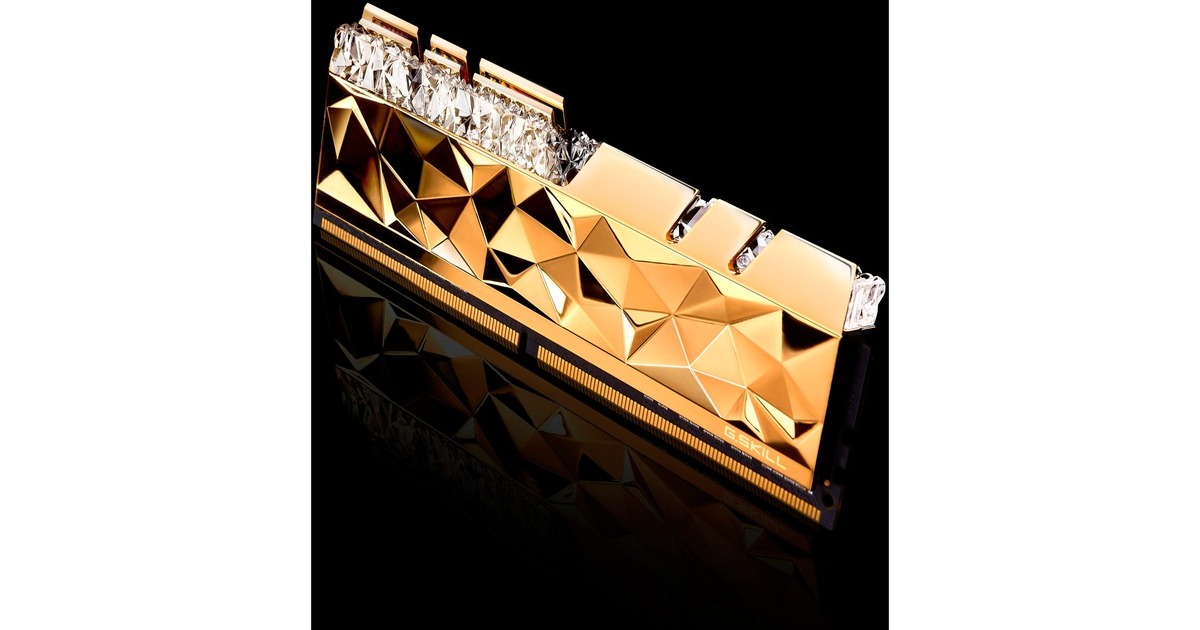 G.Skill DIMM 32 GB DDR4-3600 (2x 16 GB) Dual-Kit, Arbeitsspeicher(gold, F4-3600C14D-32GTEGA, Trident Z Royal Elite, INTEL XMP)